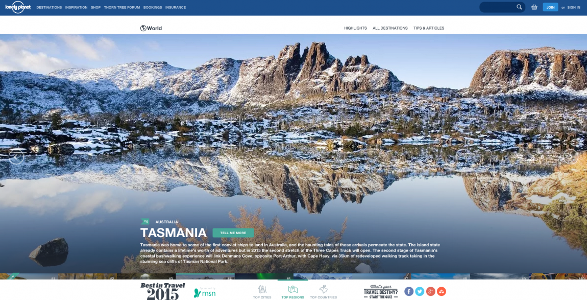 top 10 regions a visiter en 2015 tasmanie