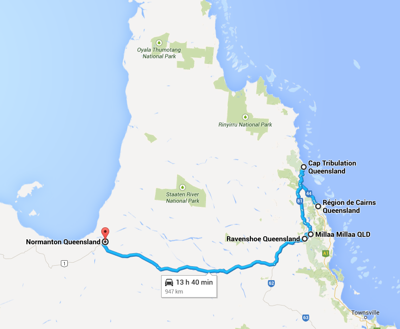 Itinéraire outback 1 Cairns - Normanton