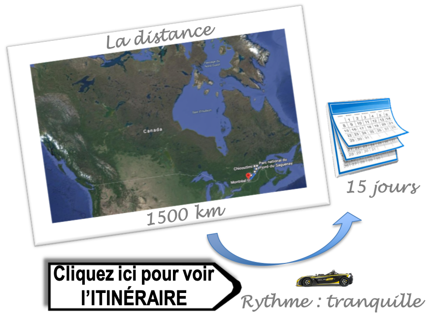 Itinéraire du road trip au Quebec